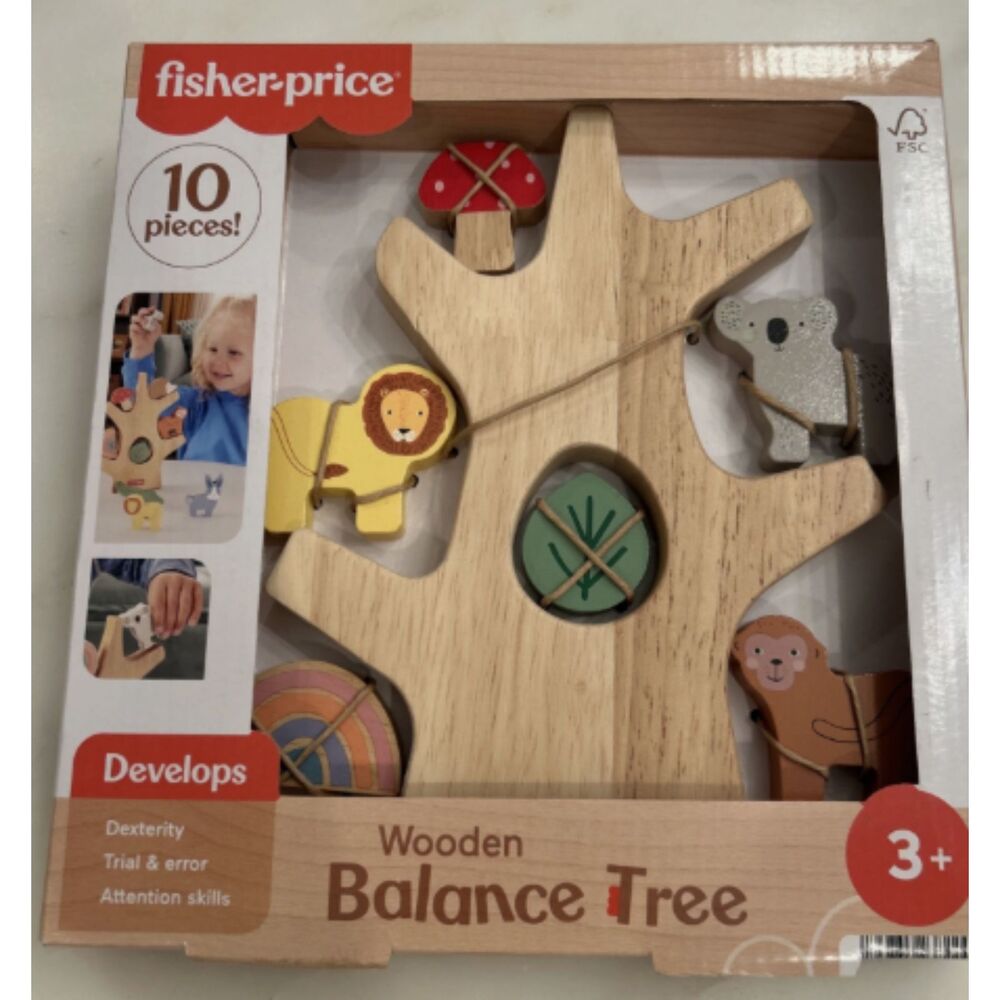Fisher-Price Wooden Balance Tree Stacking Toy 10-Piece Set